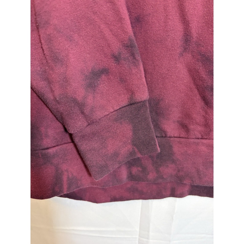 Victoria's Secret PINK Sweatshirt Red Tie Dye Raw Cut Dog Graphic Size Medium - Picture 3 of 10
